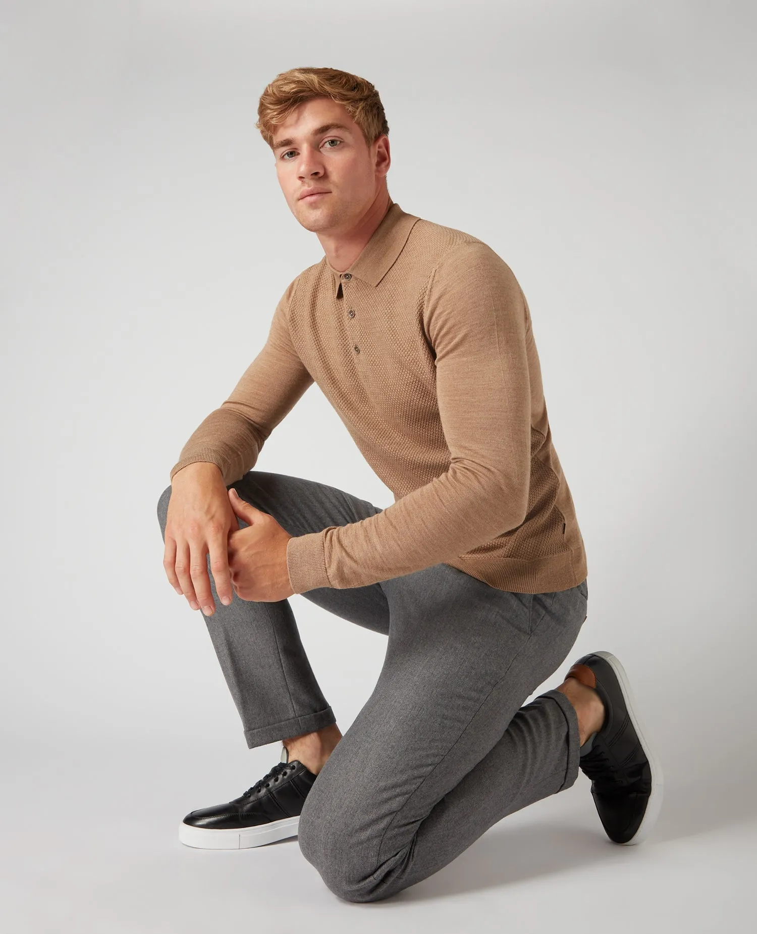 Remus Uomo Long Sleeve Knitted Polo