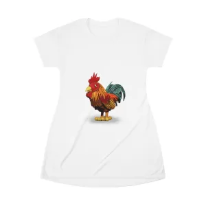 Rooster All Over Print T-Shirt Dress