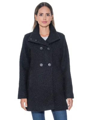 Sebby Collection Boucle Double Breasted Walking Coat