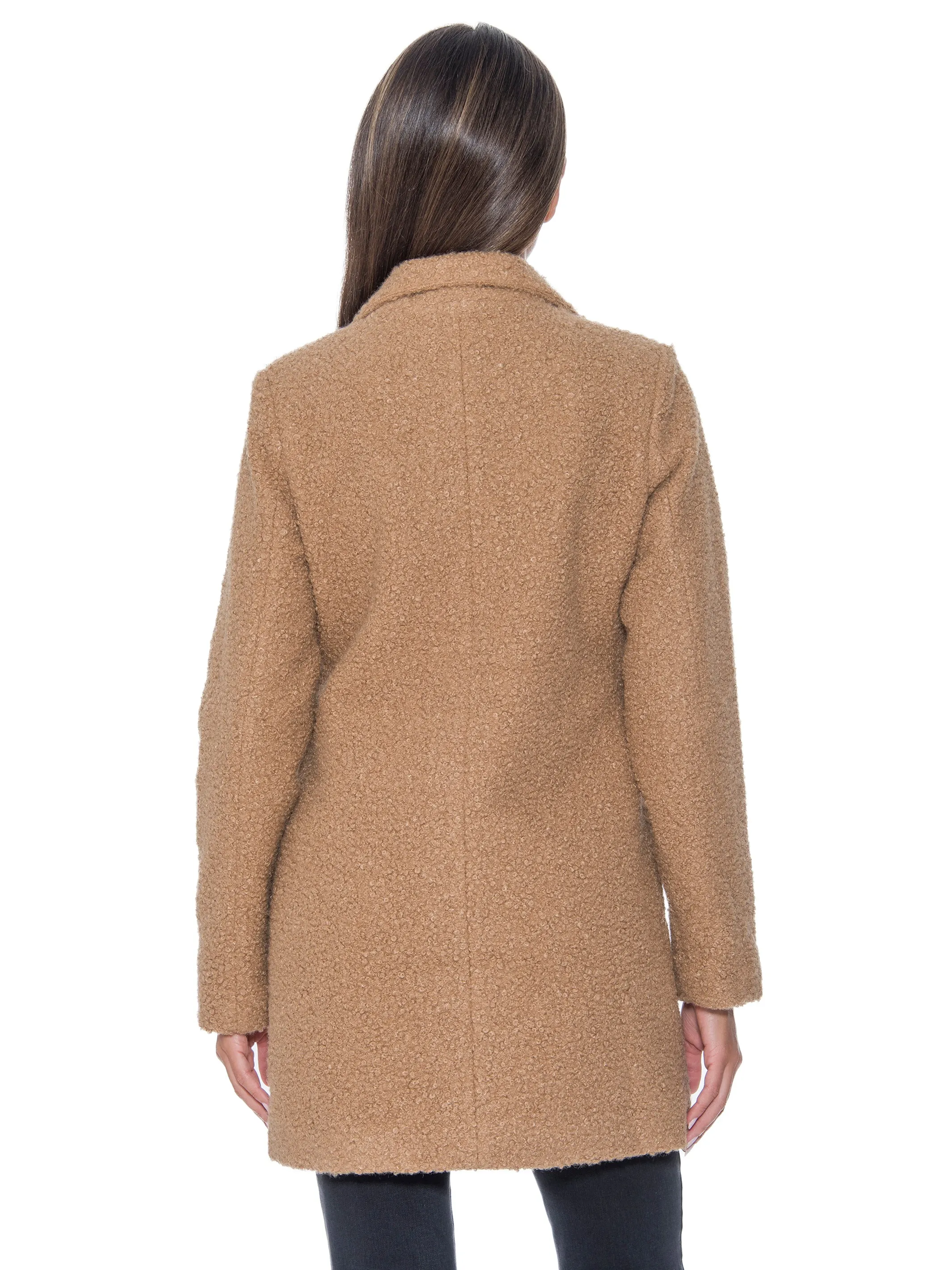 Sebby Collection Boucle Double Breasted Walking Coat