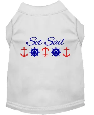 Set Sail Embroidered Dog Shirt White Xl (16)