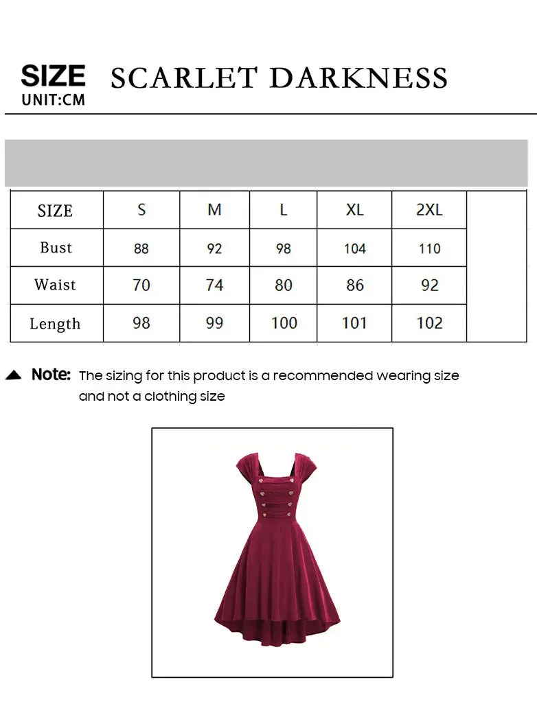 Steampunk Dresses Military Knitted Cap Sleeve Midi Dress