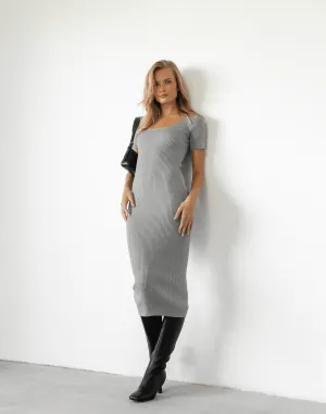 Topher Midi Dress (Grey)