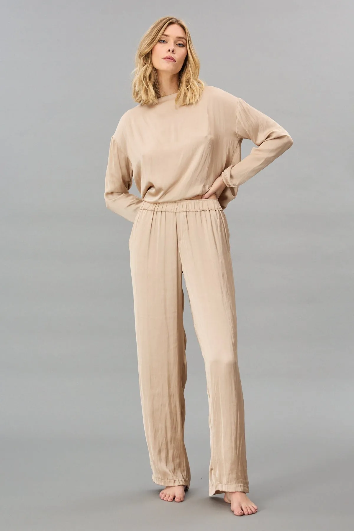 Vintage Satin Pull-on Pant