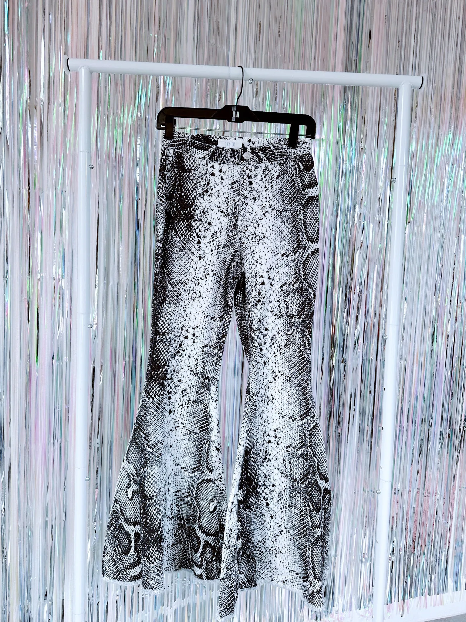 Viper Snakeskin Flare Pants -Black